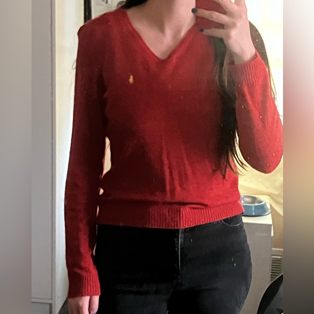 Red Polo Ralph Lauren Wool Blend Sweater